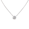 1 carat diamond solitaire station necklace white gold