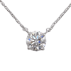 1 carat diamond solitaire station necklace white gold closeup