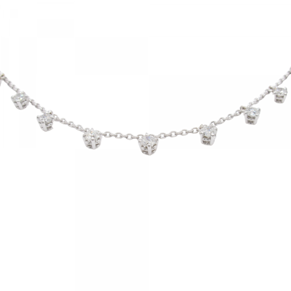 1.99ctw Round Brilliant Drop Diamond Station Necklace 14k White Gold (2)