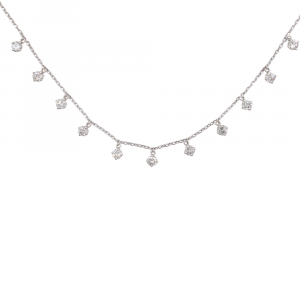 1.99ctw Round Brilliant Drop Diamond Station Necklace 14k White Gold (4)