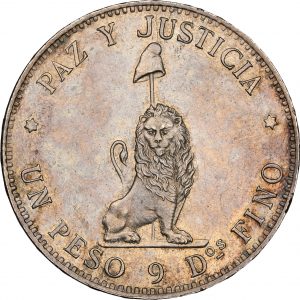 1889 Paraguay Peso MS62 NGC