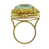 30.32ct Mid-Century Oval Aquamarine Statement Ring 18K Gold