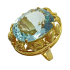 30.32ct Mid-Century Oval Aquamarine Statement Ring 18K Gold (3)