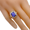 5.04ctw Emerald Cut Sapphire with Diamond Halo Ring 14K (3)