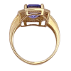 5.04ctw Emerald Cut Sapphire with Diamond Halo Ring 14K (4)