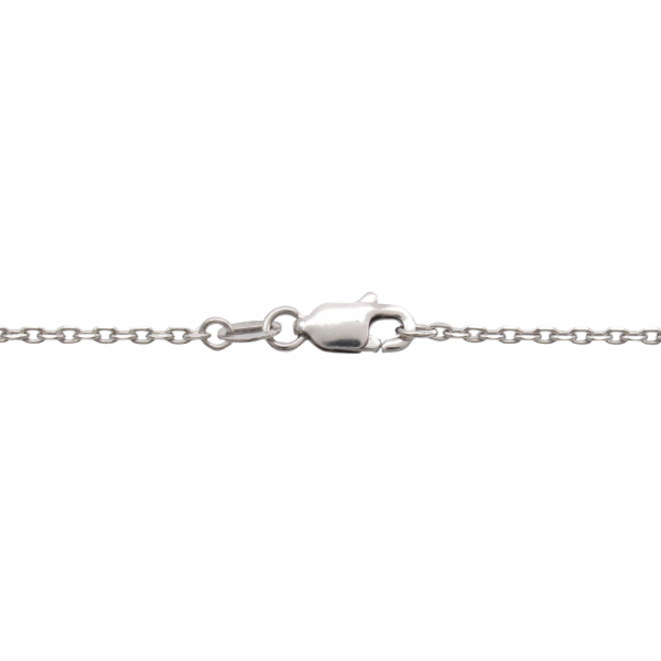 Diamond Solitaire Station Necklace White Gold .63 Clasp