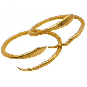 Egyptian Snake Cuff Bracelet Set 21K Gold (2)