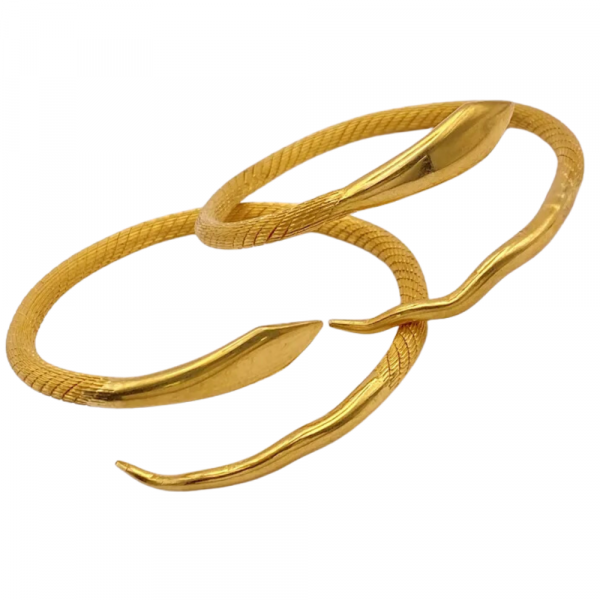 Egyptian Snake Cuff Bracelet Set 21K Gold (2)