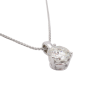 1 carat Diamond Solitaire Three Prong Necklace White Gold Profile