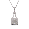 1 carat Princess Necklace with Frame White Gold Back