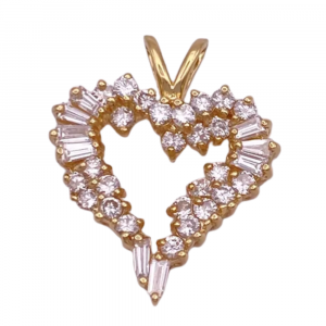 1.00ctw Diamond Cluster Heart Pendant 14K