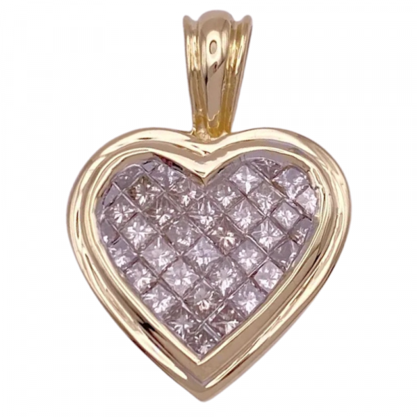 1.00ctwPrincess Cut Diamond Heart Pendant 14k (2)