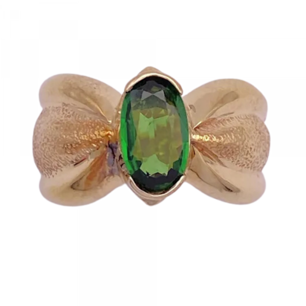 1.23ct Oval Tsavorite Green Garnet Solitaire Ring 14K Gold