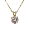 1.25 Round Diamond Champagne Solitaire Necklace Yellow Gold Close