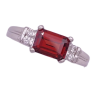 1.31ctw Emerald Cut Garnet Ring 14K White Gold (2)