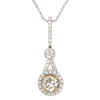 1.50 carat Diamond Halo Necklace Art Deco Inspired Close