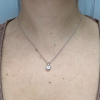 1ct Diamond Solitaire Necklace Worn