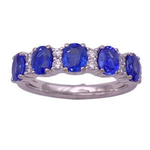 2.17ctw Sapphire & Diamond Band Ring 14K (2)