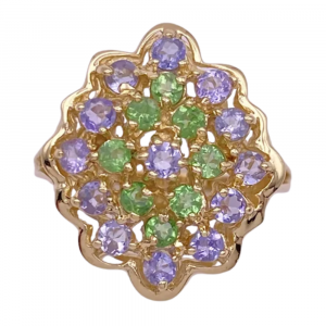 2.52ctw Tanzanite & Tsavorite Garnet Cluster Ring 14K (2)