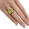 2.58ctw Three Stone Peridot Ring Stack Design 10K