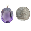 21.50ctw Oval Amethyst Solitaire Pendant 14k