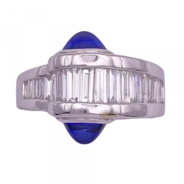 3.00ctw Diamond Baguette & Sapphire Ring 18K (2)