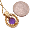 3.32ctw Oval Amethyst Pendant Necklace 14K Gold