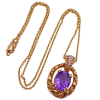 3.32ctw Oval Amethyst Pendant Necklace 14K Gold (2)