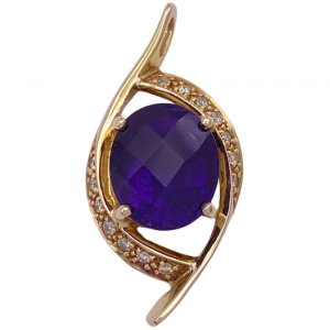 4.73ctw Oval Amethyst Pendant 14K (2)