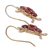 5.44ctw Garnet Tortoise or Turtle Dangle Earrings 14K (1)