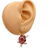 5.44ctw Garnet Tortoise or Turtle Dangle Earrings 14K