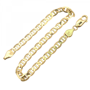 5mm Mariner Link Bracelet Yellow Gold Full