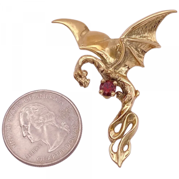 .65ct Garnet Dragon Pendant 14K Gold (2)