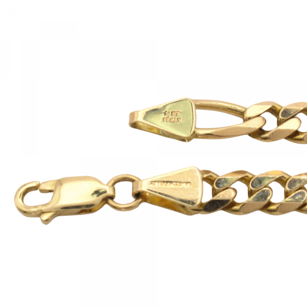 6mm Figaro Link Bracelet Yellow Gold Clasp