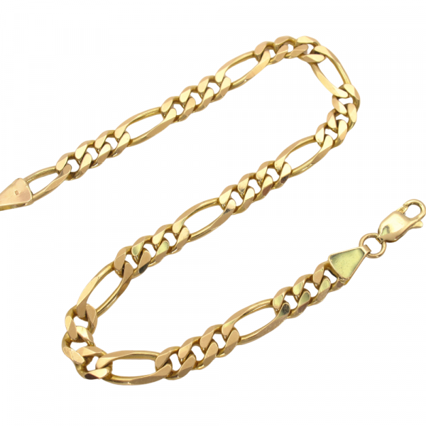 6mm Figaro Link Bracelet Yellow Gold Full