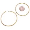 BIG Diamond Hoop Earrings Inside Out Design 18K Gold .68 Carat TW side