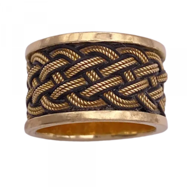 Braided Rope Wide Band Ring 14K