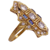 Edwardian Inspired 1.39ctw Diamond and Sapphire Ring 18K (1)