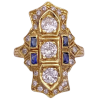 Edwardian Inspired 1.39ctw Diamond and Sapphire Ring 18K (2)