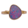 Flashy Freeform Colorful Boulder Opal Ring 14K (2)