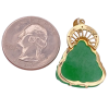 Laughing Buddha Apple Green Jade Pendant 14K (1)