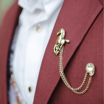 Mens brooch on lapel