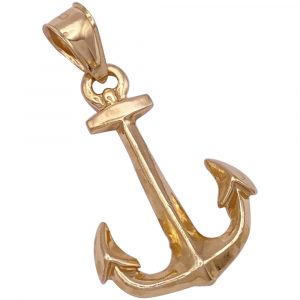 Nautical Anchor Pendant 14K Reversible