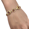 Retro Era 2.56ctw Amethyst Flower Link Bracelet 14K (2)