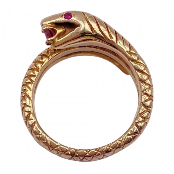 Ruby & Garnet Wrapped Snake Ring 14K Yellow Gold (3)