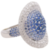 Sapphire Diamond Evil Eye Ring White Gold Side