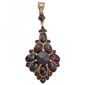 Victorian Revival Bohemian 7.07ctw Garnet Pendant 14K (2)