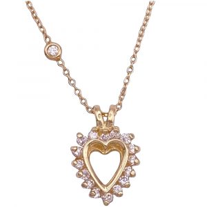 0.26ctw Diamond Heart Necklace 14K Gold