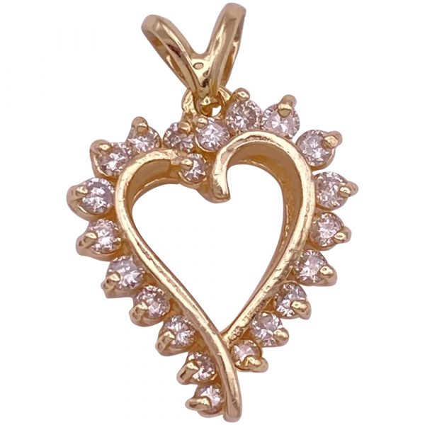 0.41ctw Diamond Heart Pendant 14K Gold