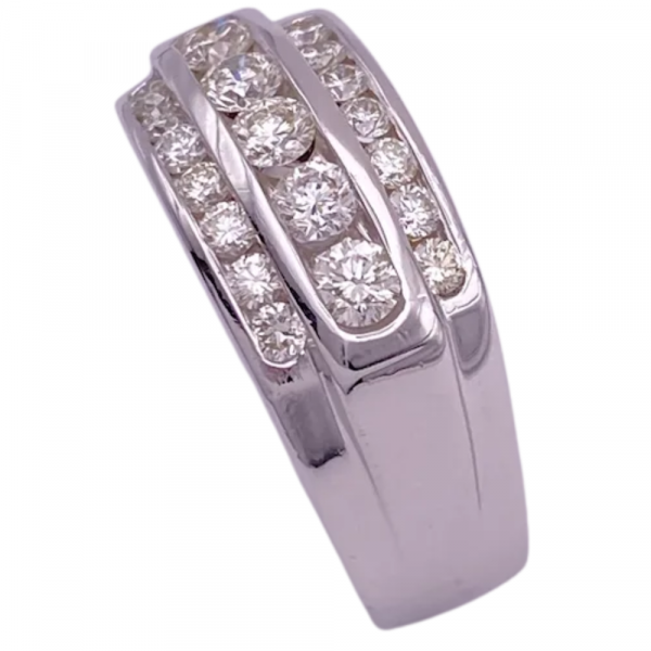 1.42ctw Diamond Three- Row Men's Ring 14K (1)